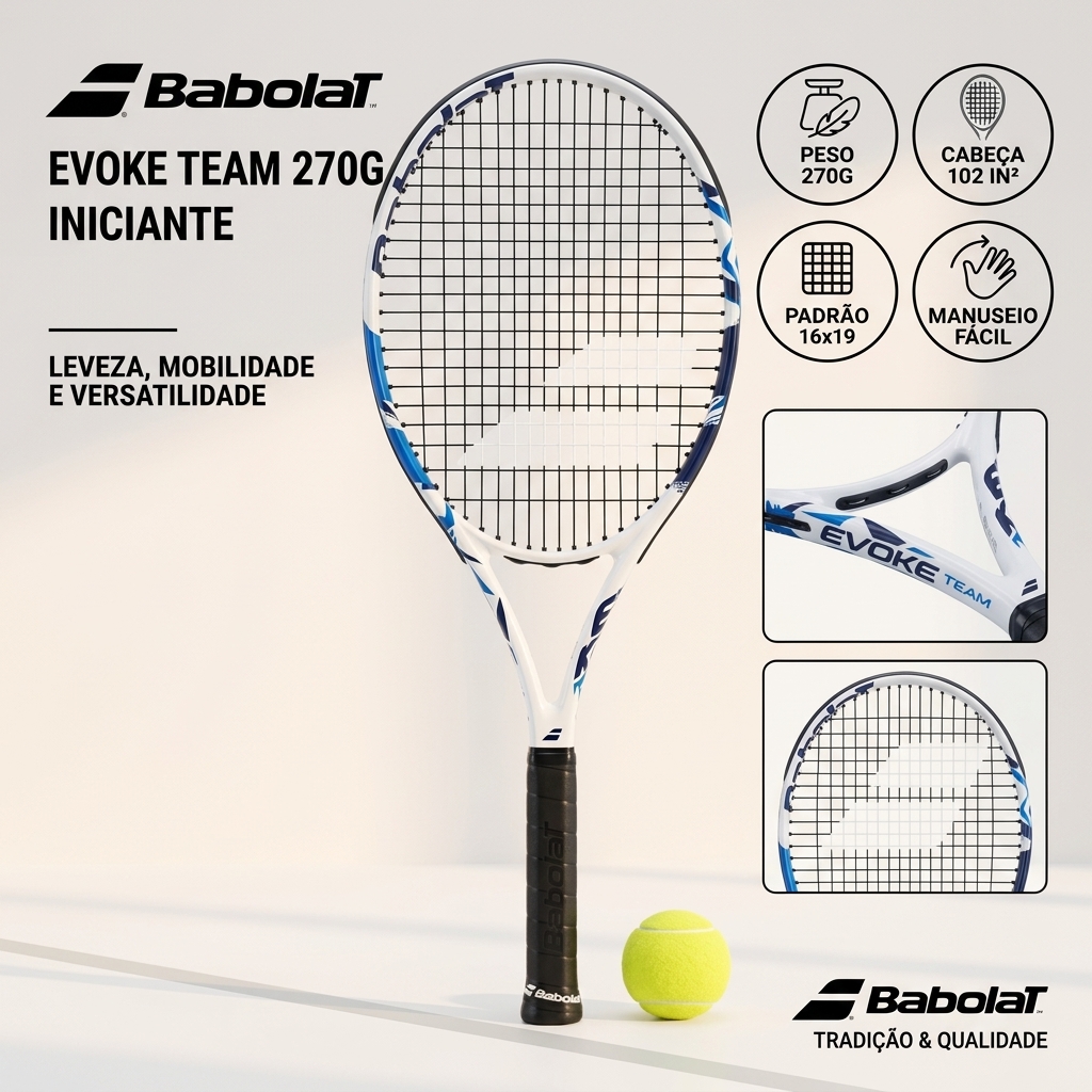 Raquete de Tênis Babolat Evoke Team 270g