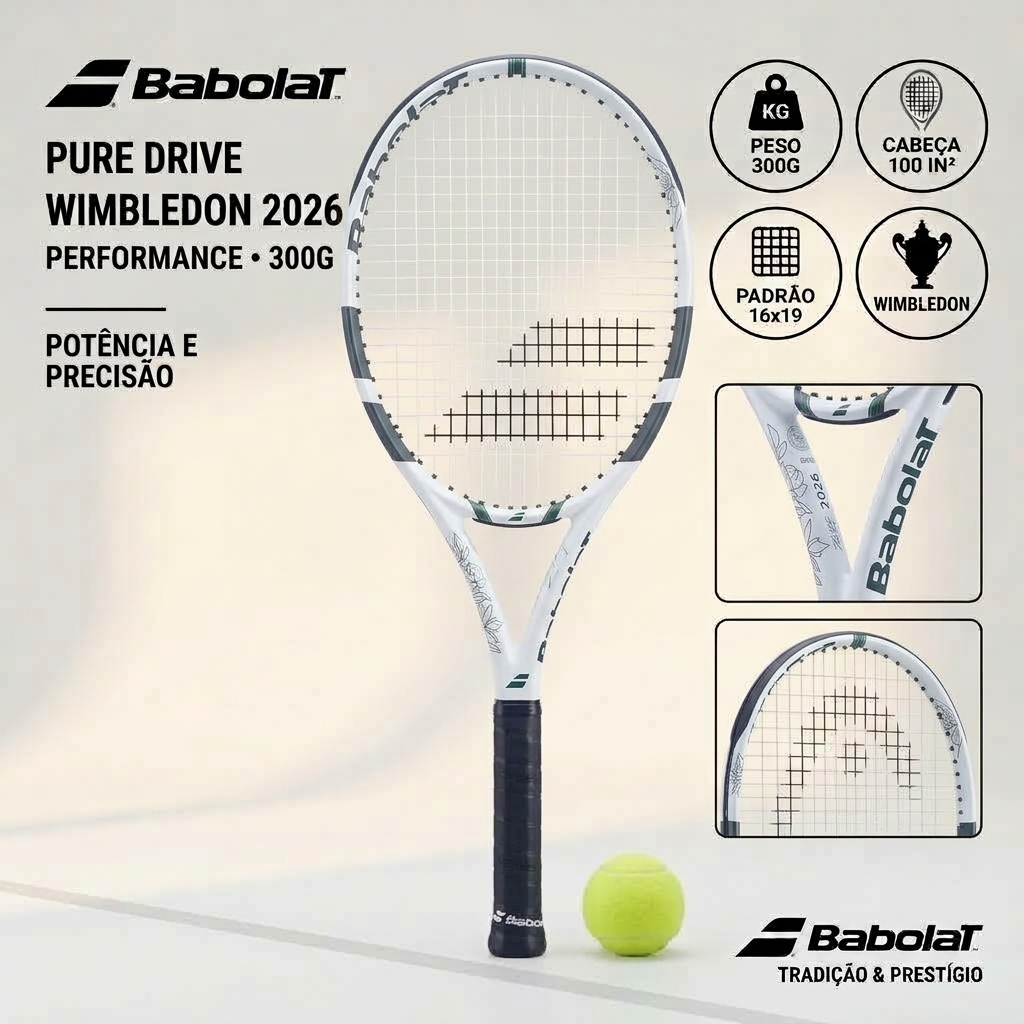 Raquete De Tênis Babolat Pure Drive Wimbledon 2026
