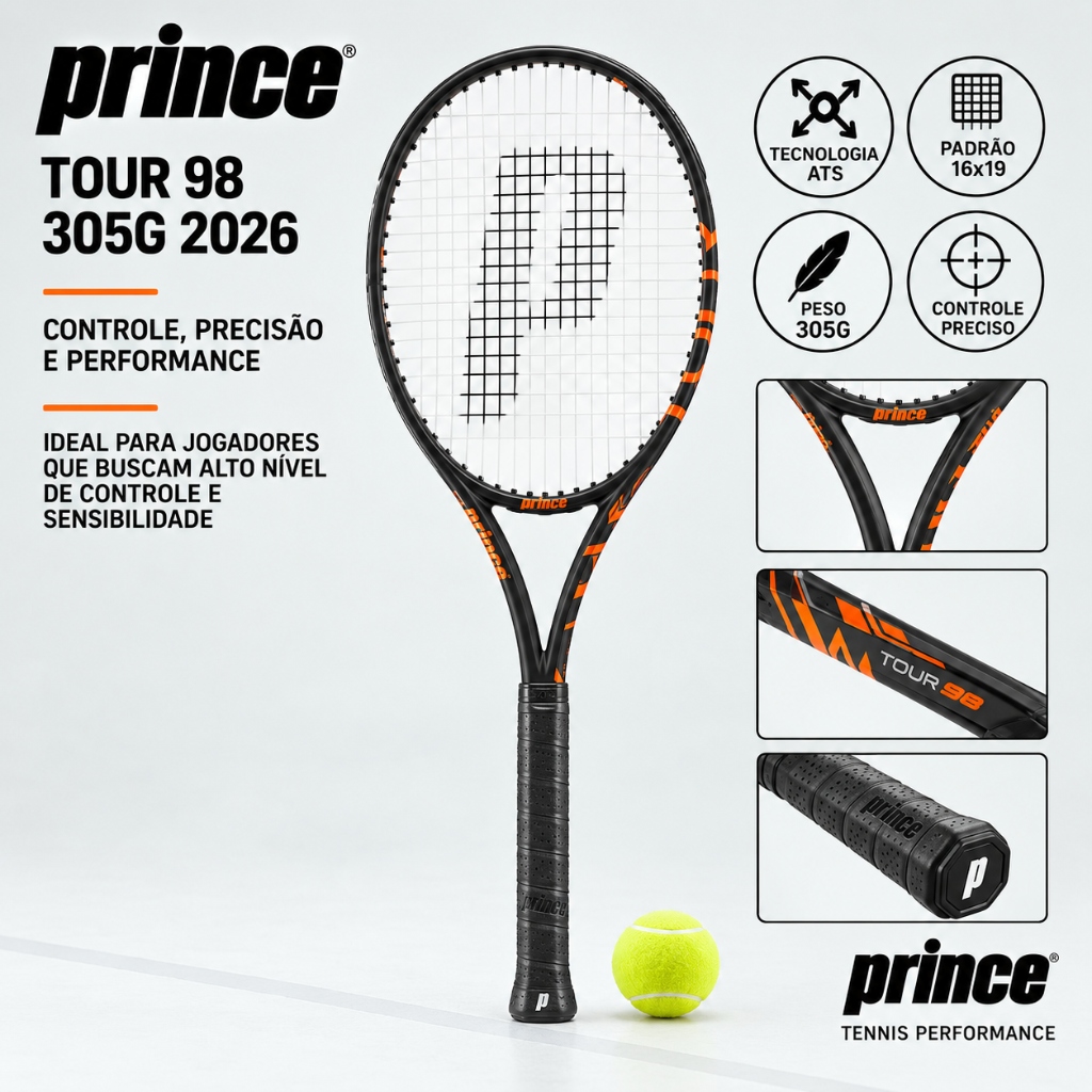 Raquete De Tênis Prince Tour 98 305g 2026