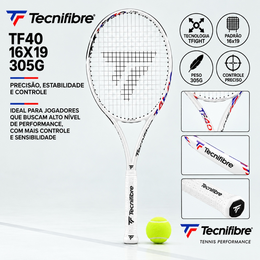 Raquete de Tênis Tecnifibre TF40 16x19 305g