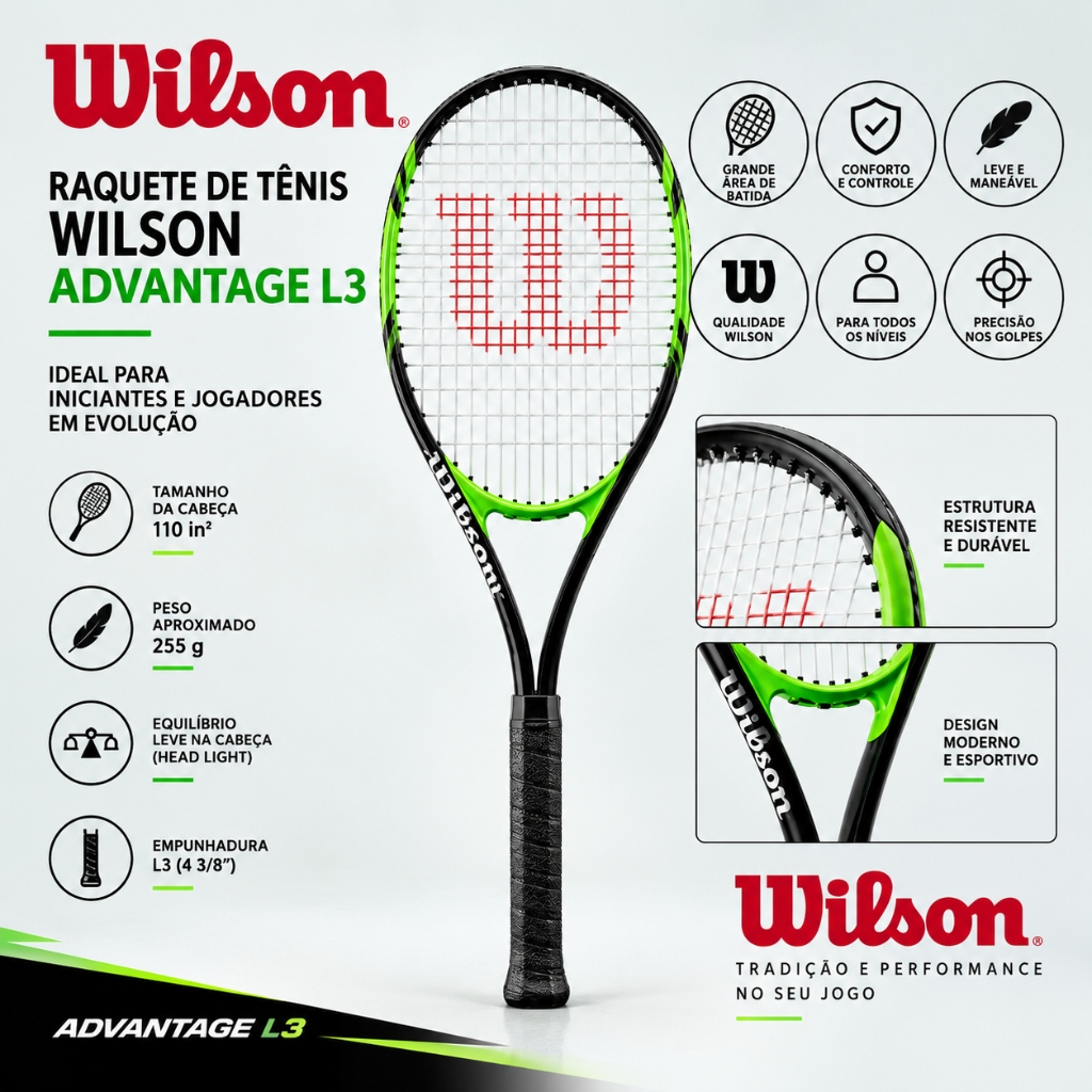 Raquete De Tênis Wilson Advantage L3
