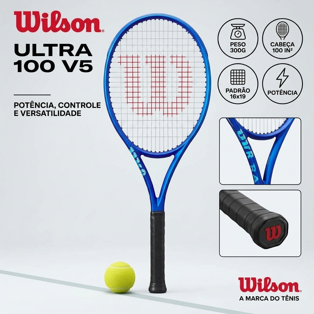 Raquete De Tênis Wilson Ultra 100 V5 Ultra 100 V5 300g